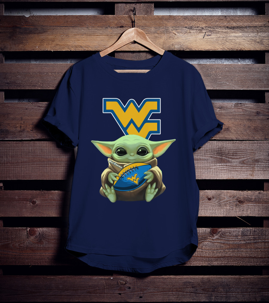 West Virginia Baby Yoda Football Mountaineers T-Shirt