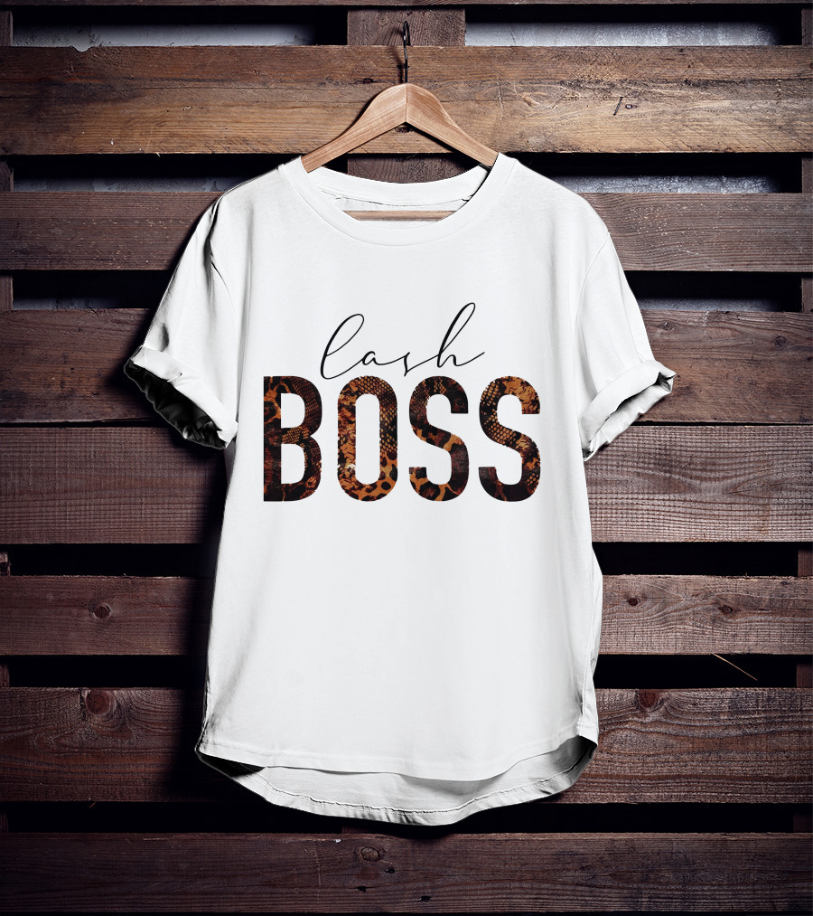 Lash Boss Snake Pattern Text T-Shirt