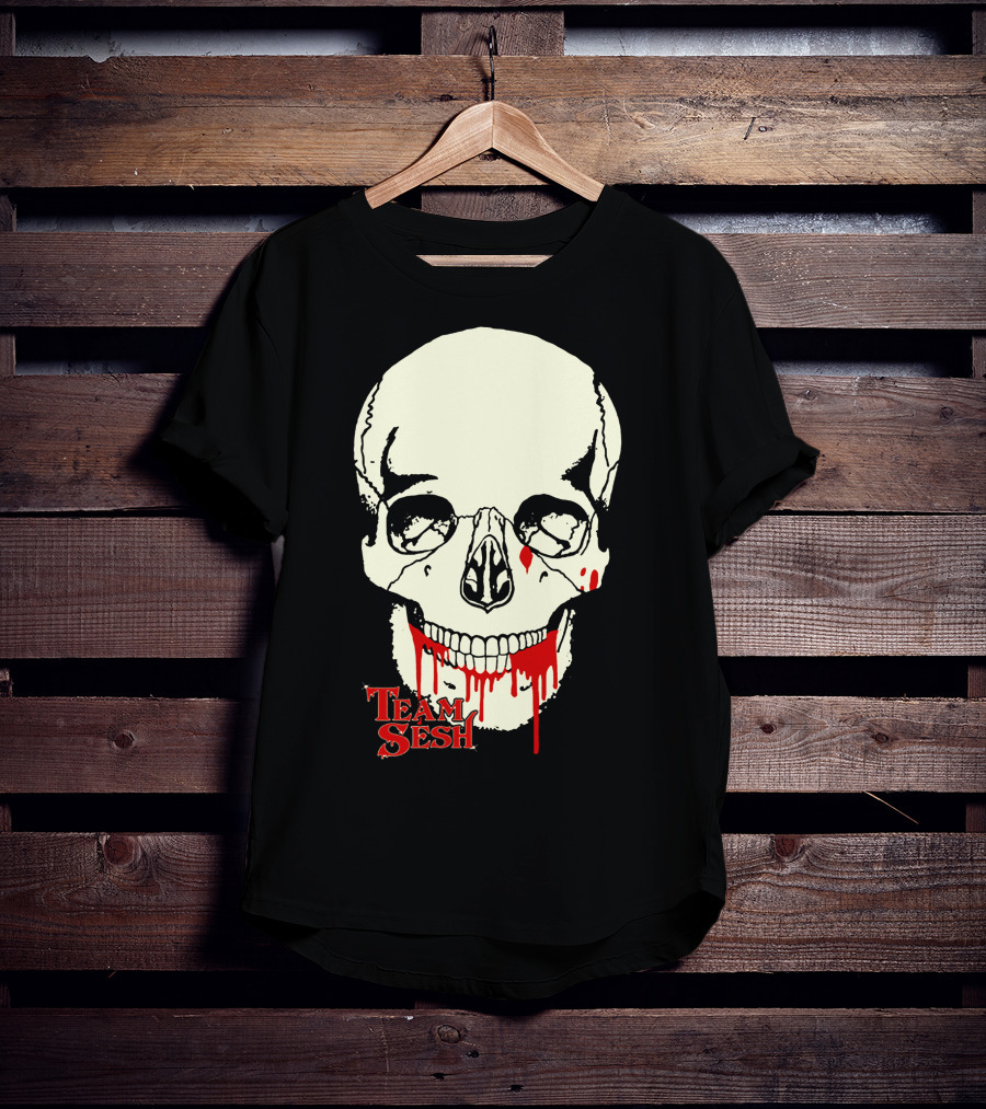 Team Sesh Skull Design Faces Of Sesh Merchandise T-Shirt