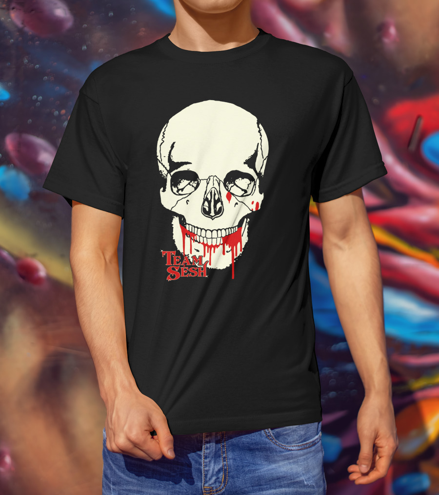 Team Sesh Skull Design Faces Of Sesh Merchandise T-Shirt