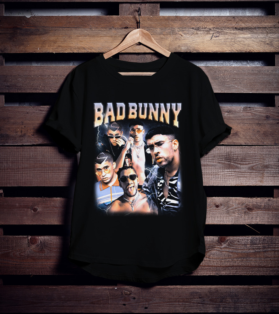 Bad Bunny Style Evolution Lightning Collage T-Shirt