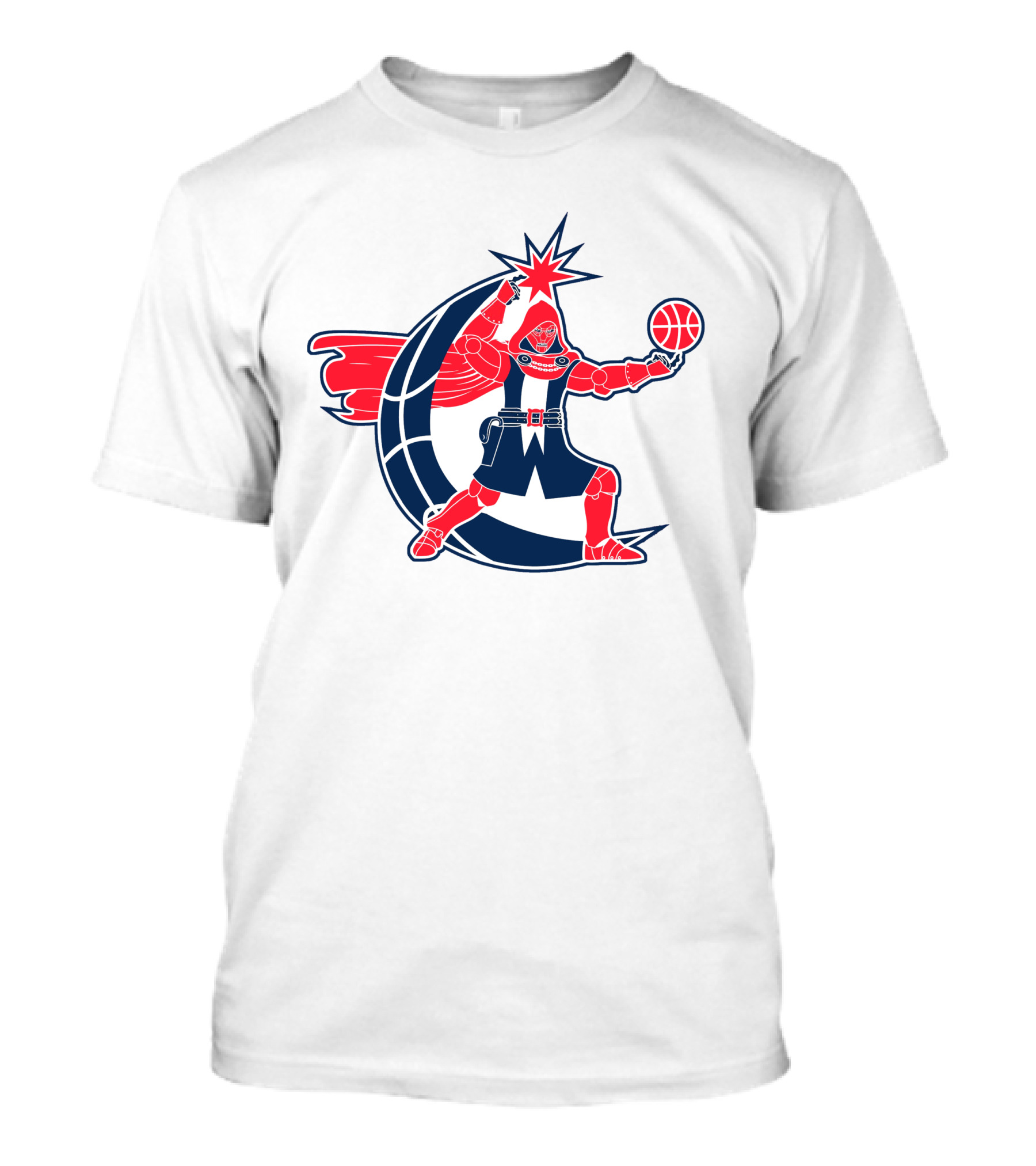 Washington Dr. Doom NBA Character With Basketball And Crescent T-Shirt