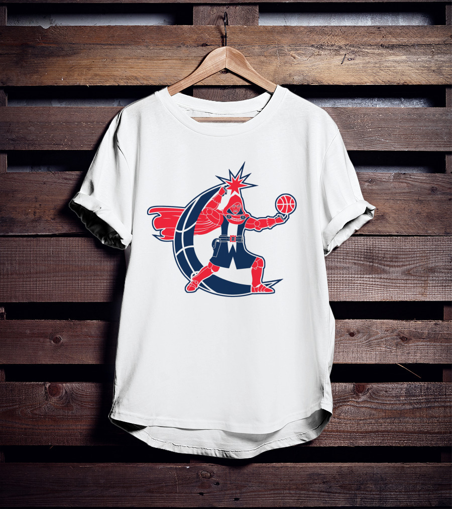 Washington Dr. Doom NBA Character With Basketball And Crescent T-Shirt