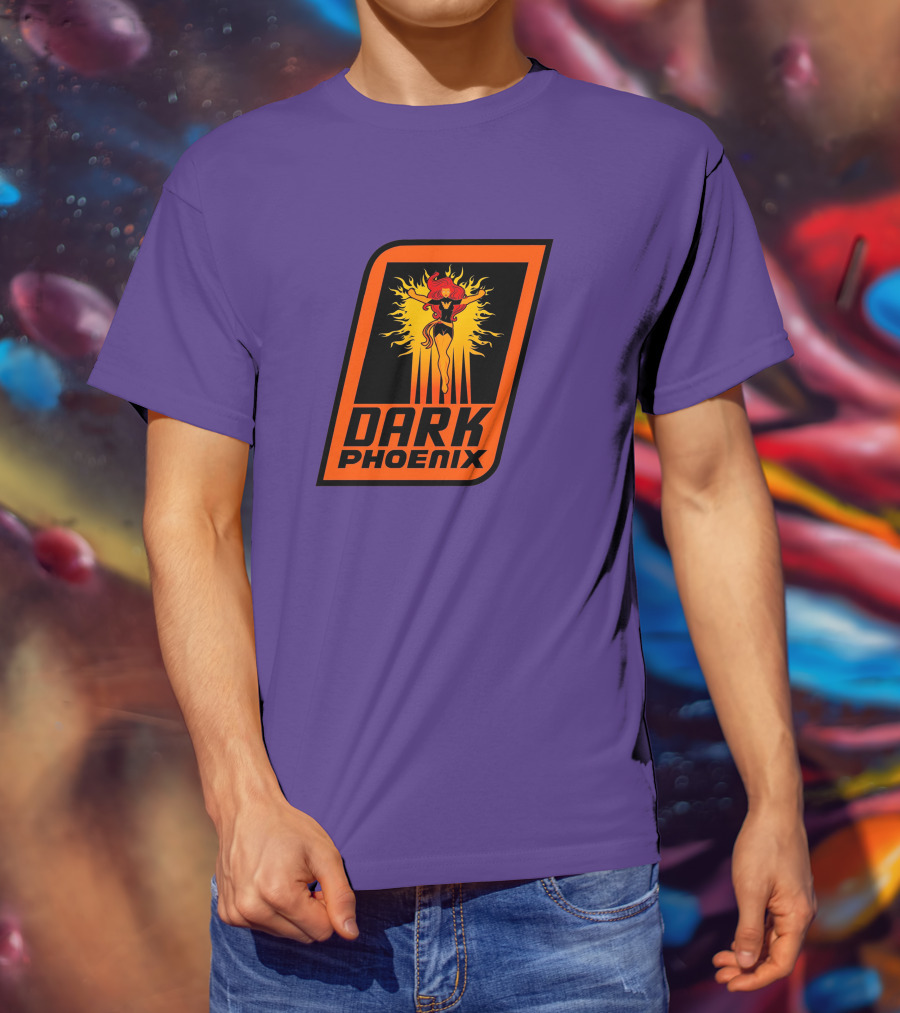 Dark Phoenix NBA X-Men Crossover Logo Design With Fiery Character T-Shirt