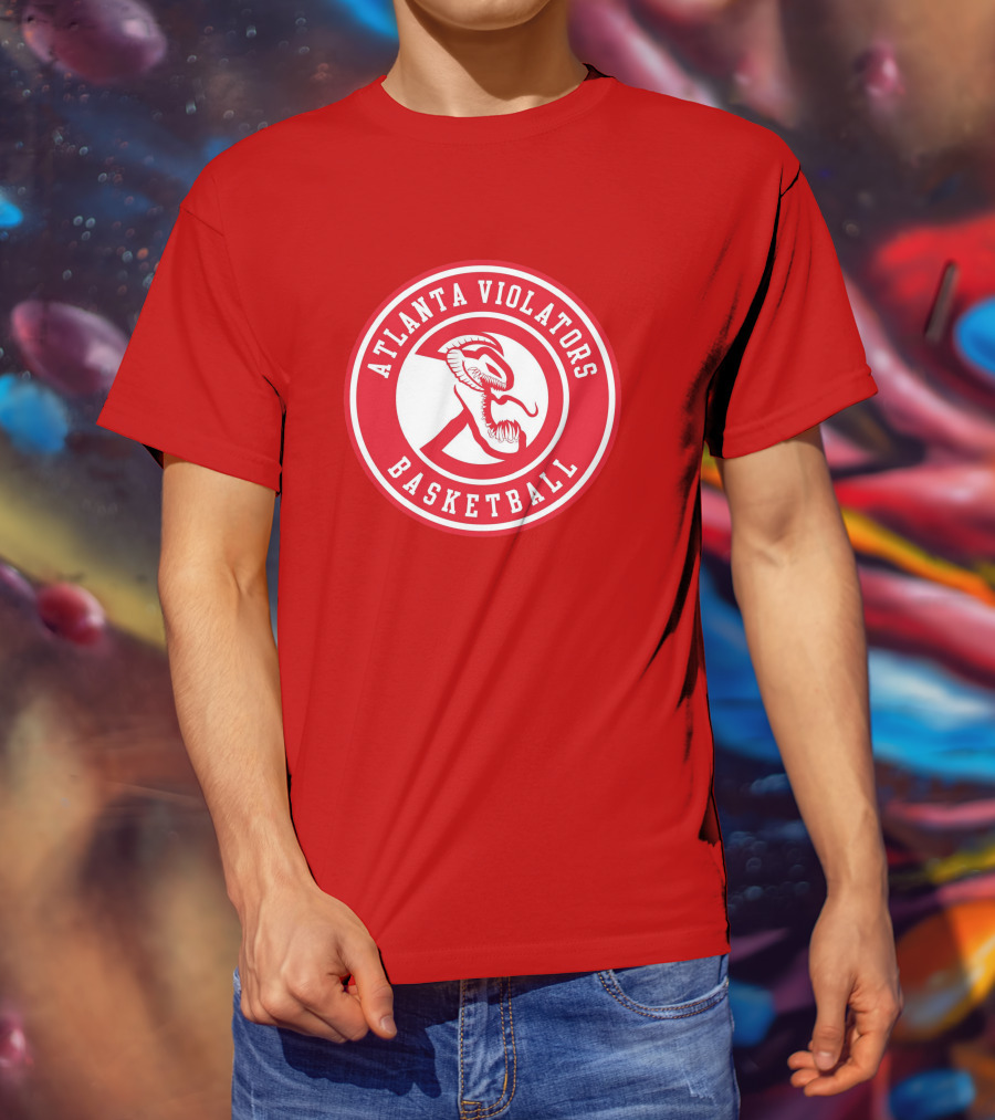 Atlanta Violators Basketball Red Snake Logo NBA T-Shirt