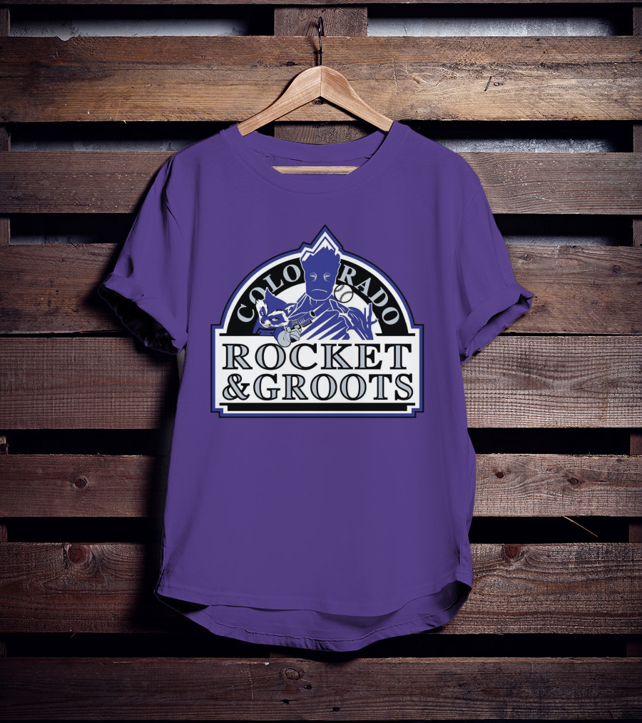Colorado Rocket And Groots MLB Baseball Crossover T-Shirt