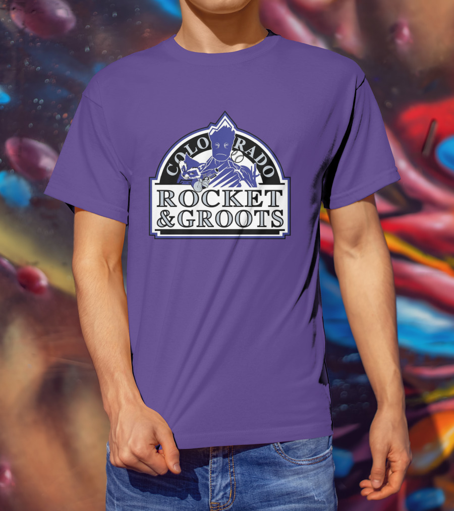 Colorado Rocket And Groots MLB Baseball Crossover T-Shirt