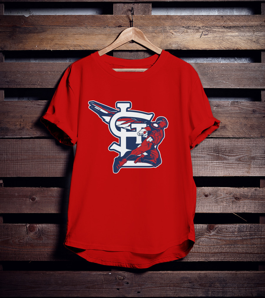 St. Louis Falcons MLB Logo With Winged Superhero T-Shirt