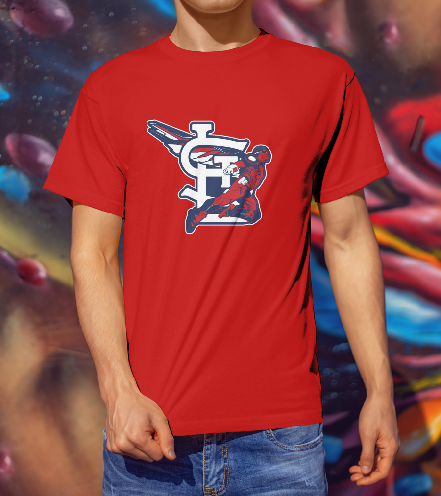 St. Louis Falcons MLB Logo With Winged Superhero T-Shirt