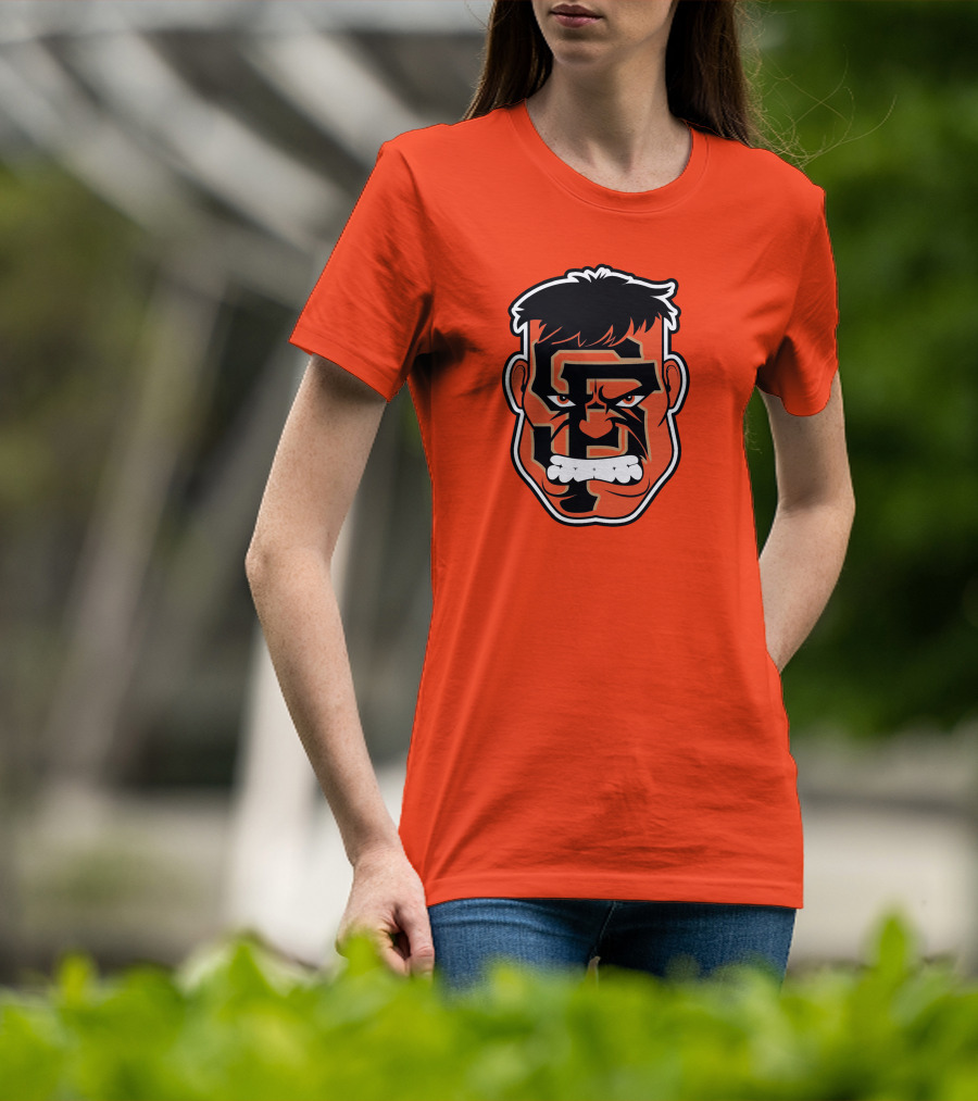 SF Giants Hulk Rage Face Orange T-Shirt