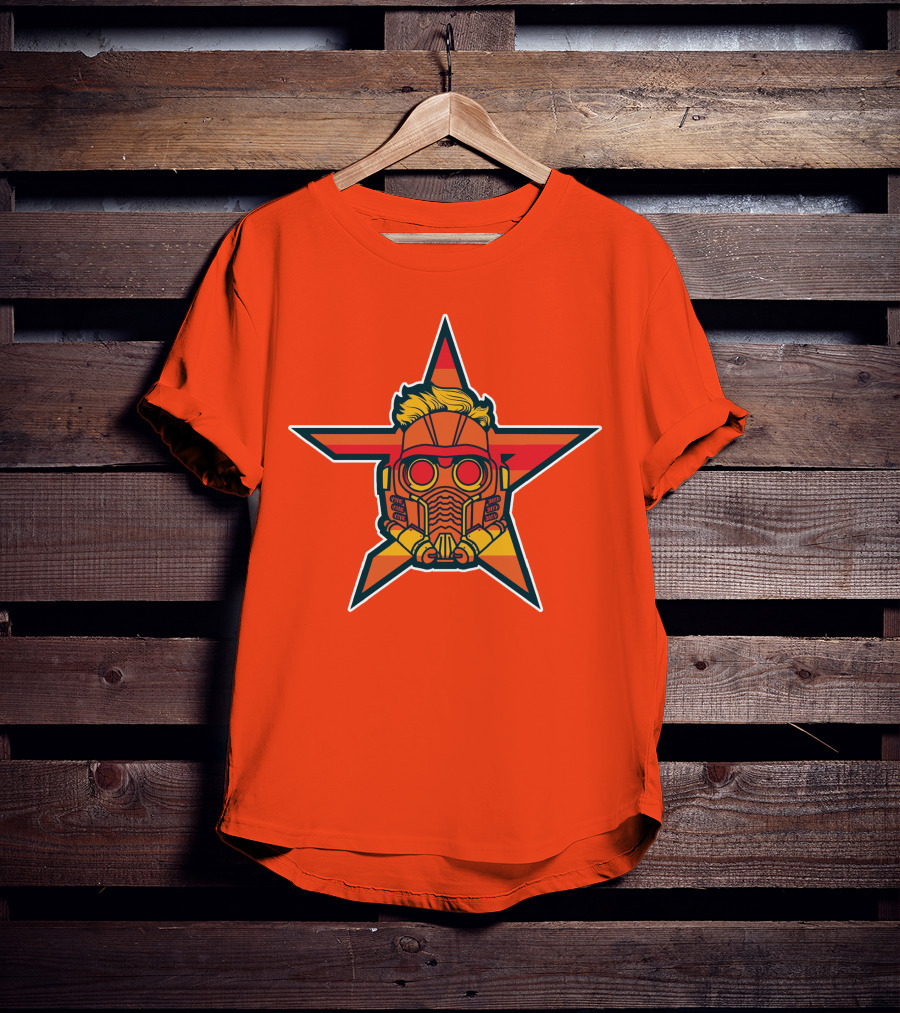 Star Lord Mask Houston Astros MLB Crossover T-Shirt
