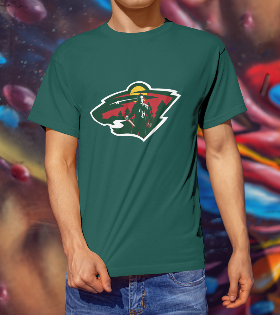Minnesota Wild Michael Myers NHL Crossover T-Shirt