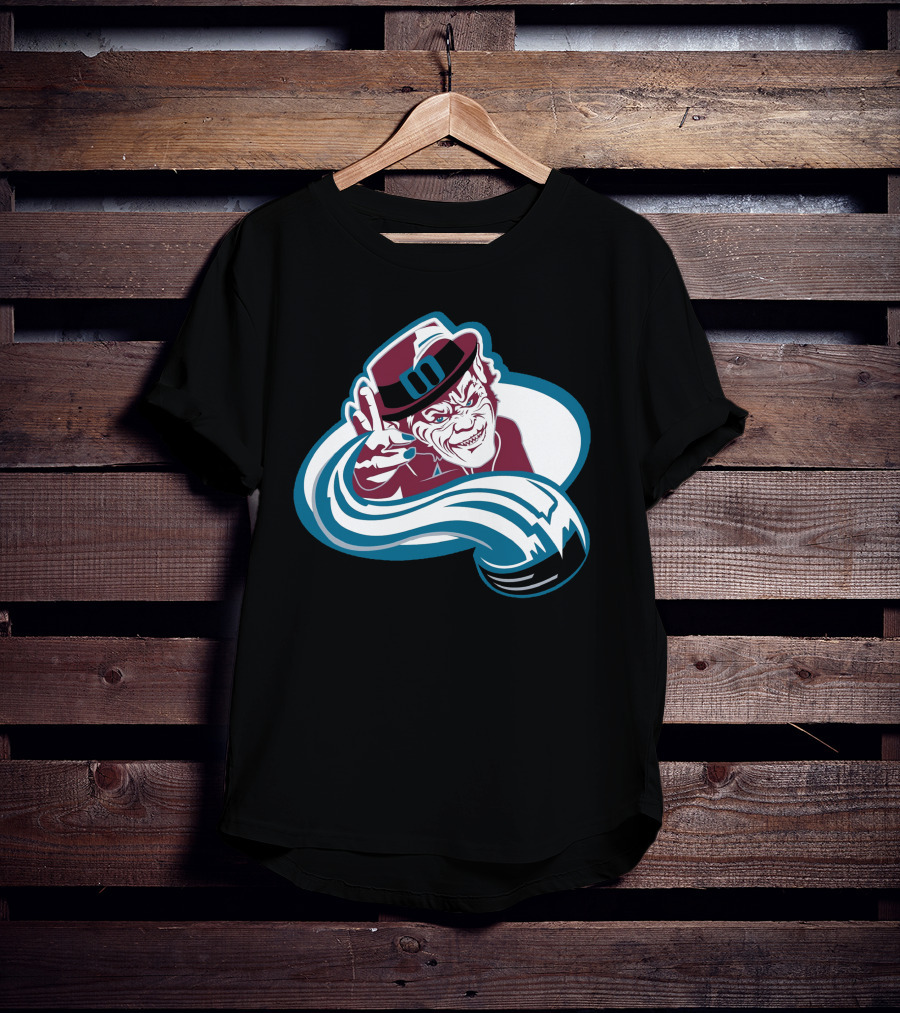 Colorado Leprechauns Hockey Icon With Avalanche Style And Logo Elements T-Shirt