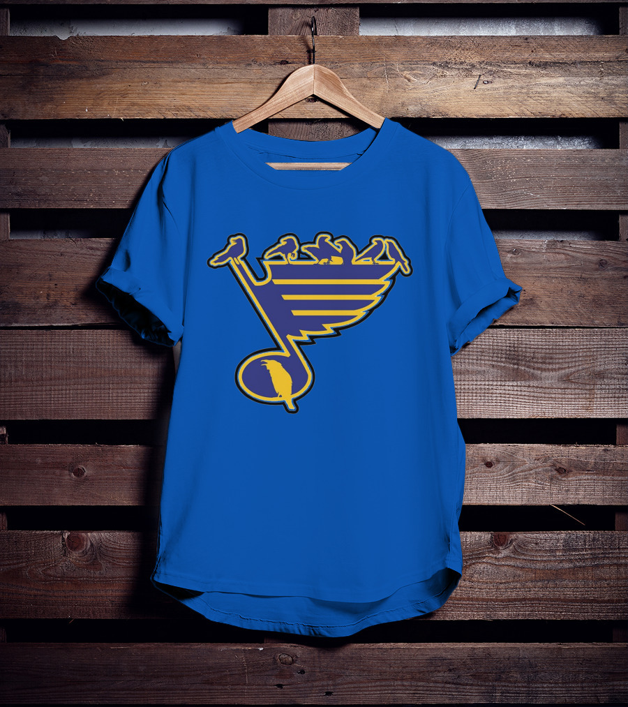 St. Louis Birds On Hockey Musical Note Logo NHL T-Shirt