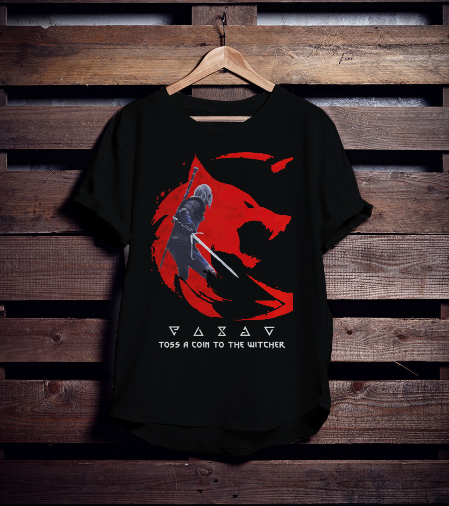 Toss A Coin To The Witcher 3 Red Wolf Wild Hunt Geralt Of Rivia T-Shirt