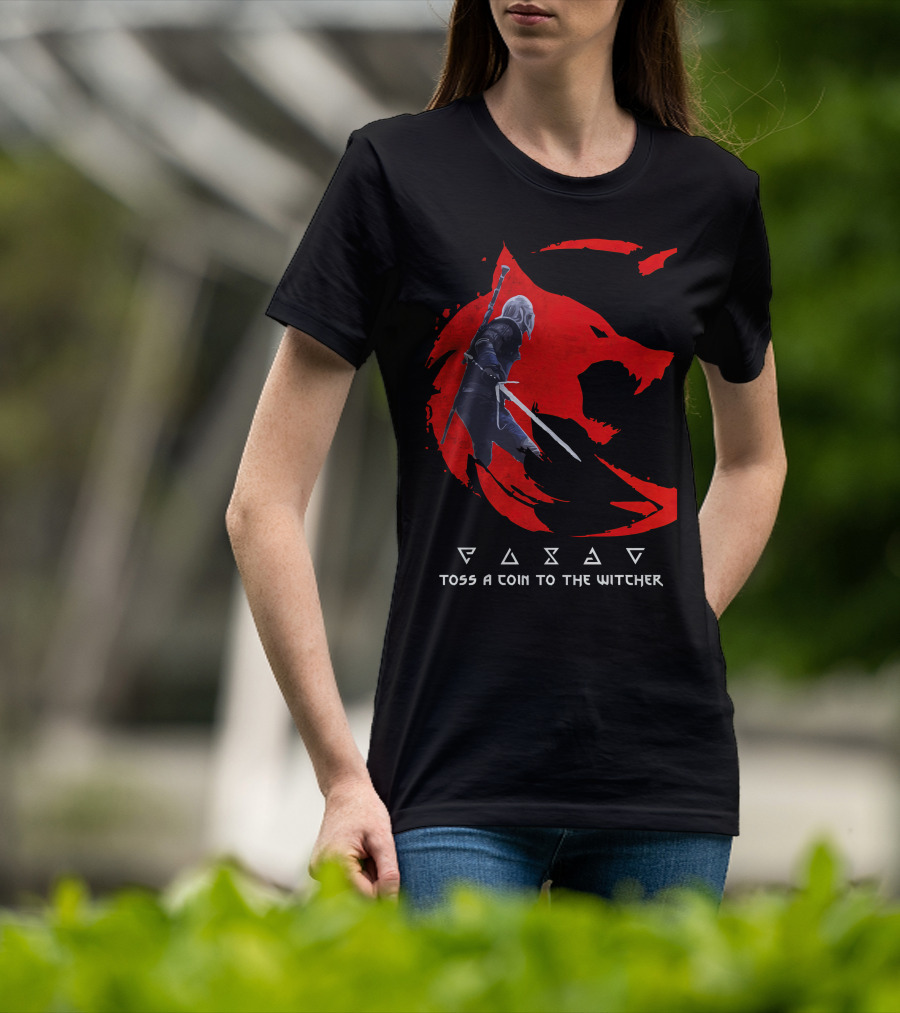 Toss A Coin To The Witcher 3 Red Wolf Wild Hunt Geralt Of Rivia T-Shirt