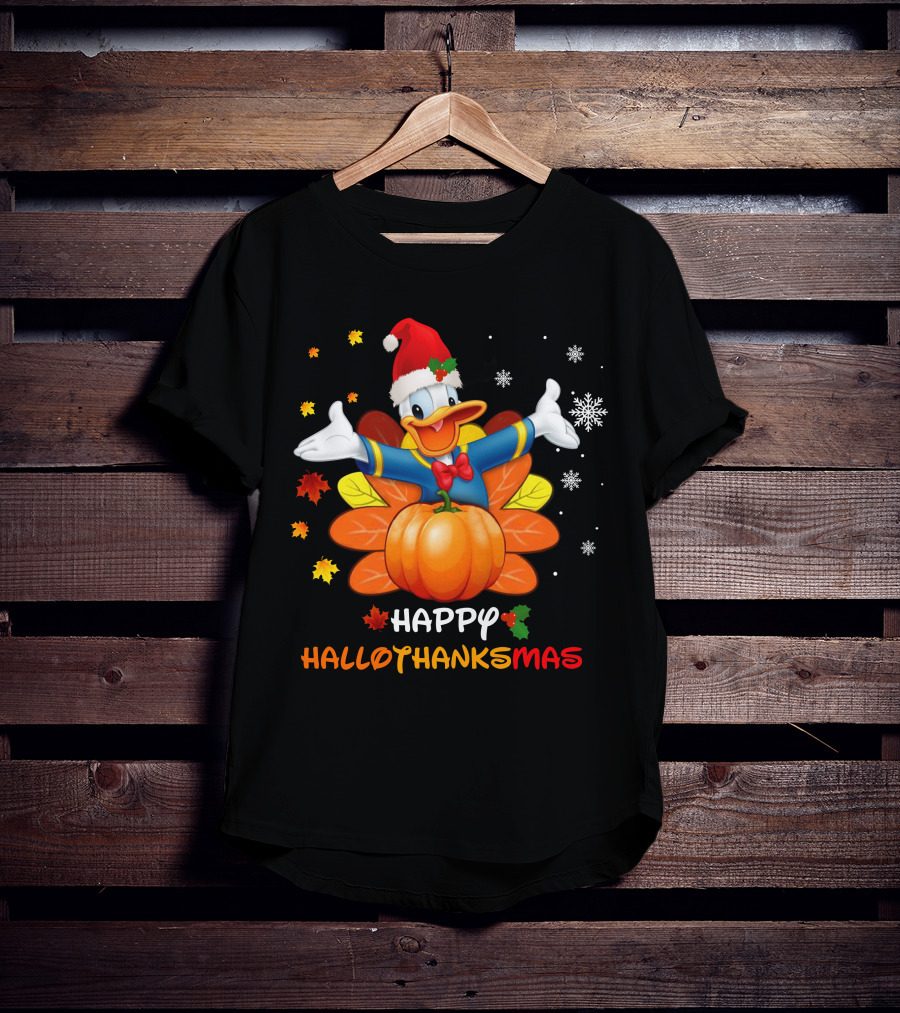 Happy HalloThanksMas Festive Donald T-Shirt