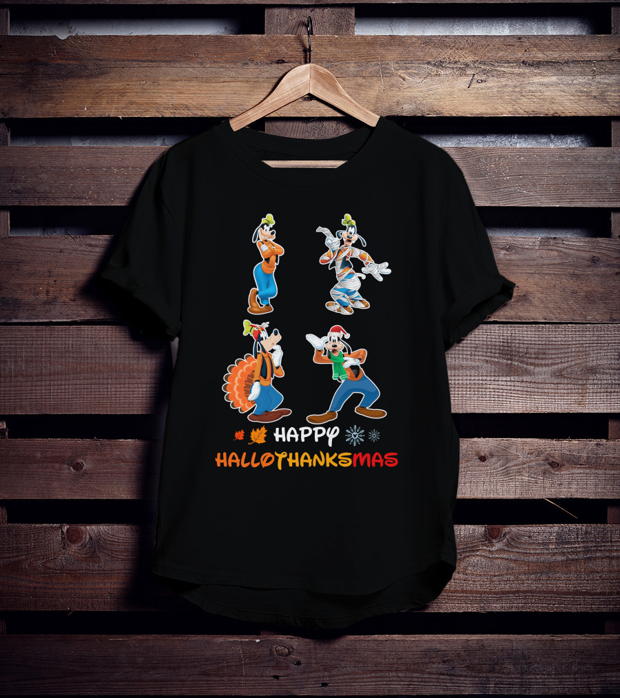 Goofy Happy HalloThanksMas Festive T-Shirt