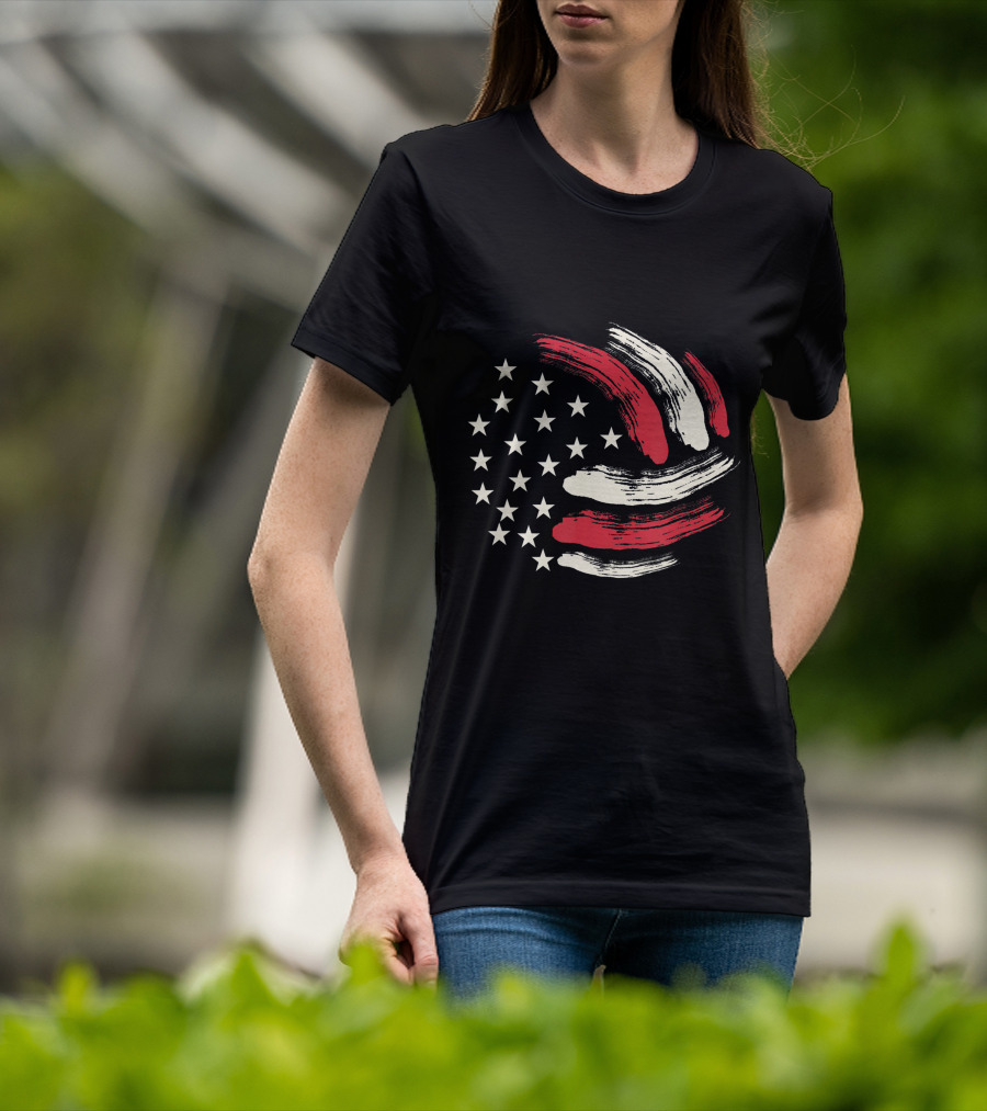 American Flag Patriotic Volleyball Team T-Shirt