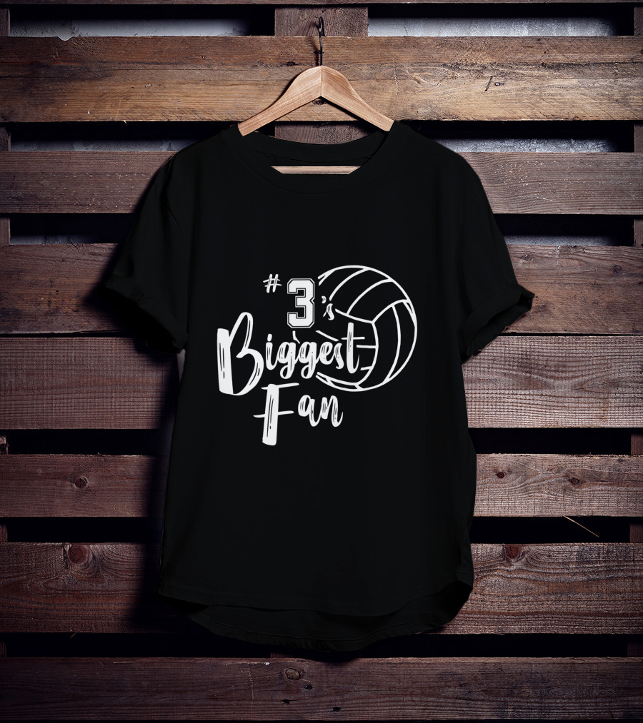 3's Biggest Fan Volleyball Mom Dad T-Shirt