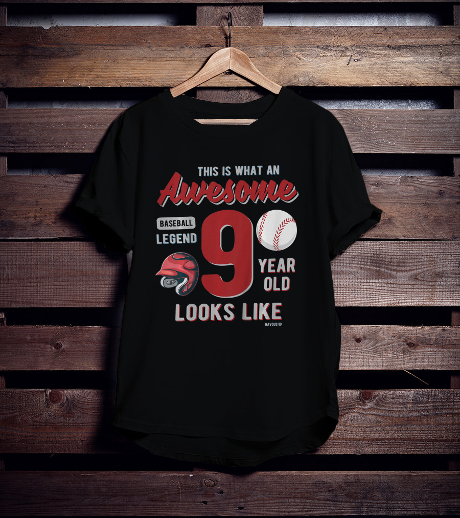 This Is What An Awesome Baseball Legend 9 Year Old Looks Like T-Shirt