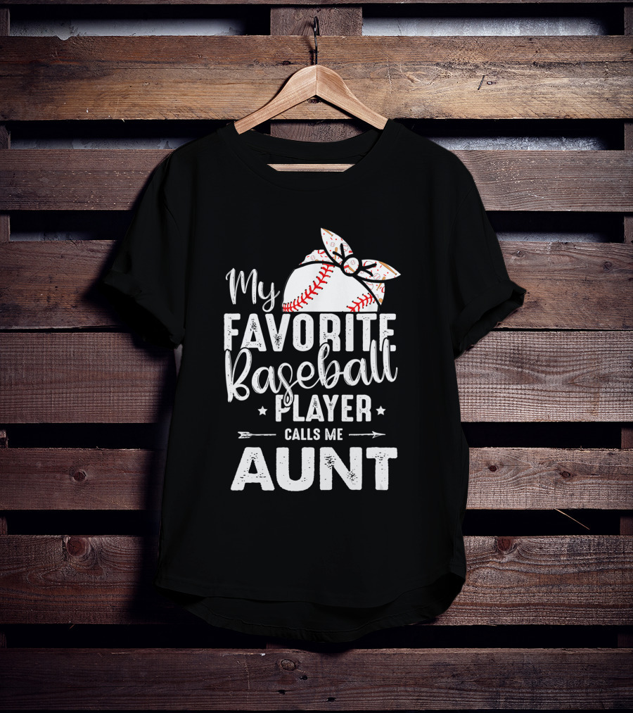 My Favorite Baseball Player Calls Me Aunt Batter Bow Tie T-Shirt