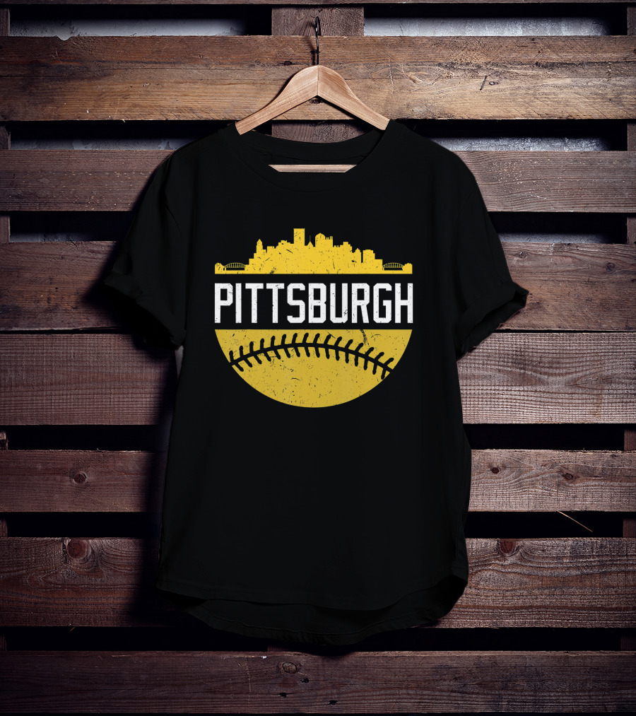 Pittsburgh Vintage Baseball City Skyline T-Shirt