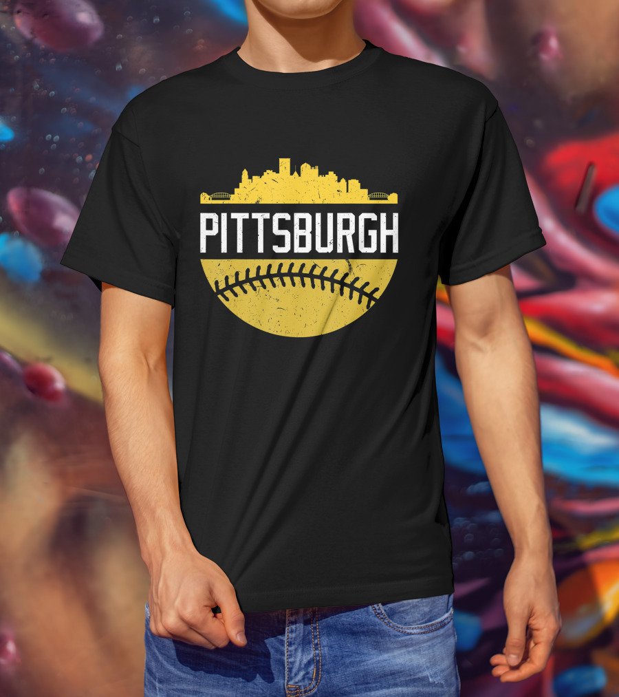 Pittsburgh Vintage Baseball City Skyline T-Shirt