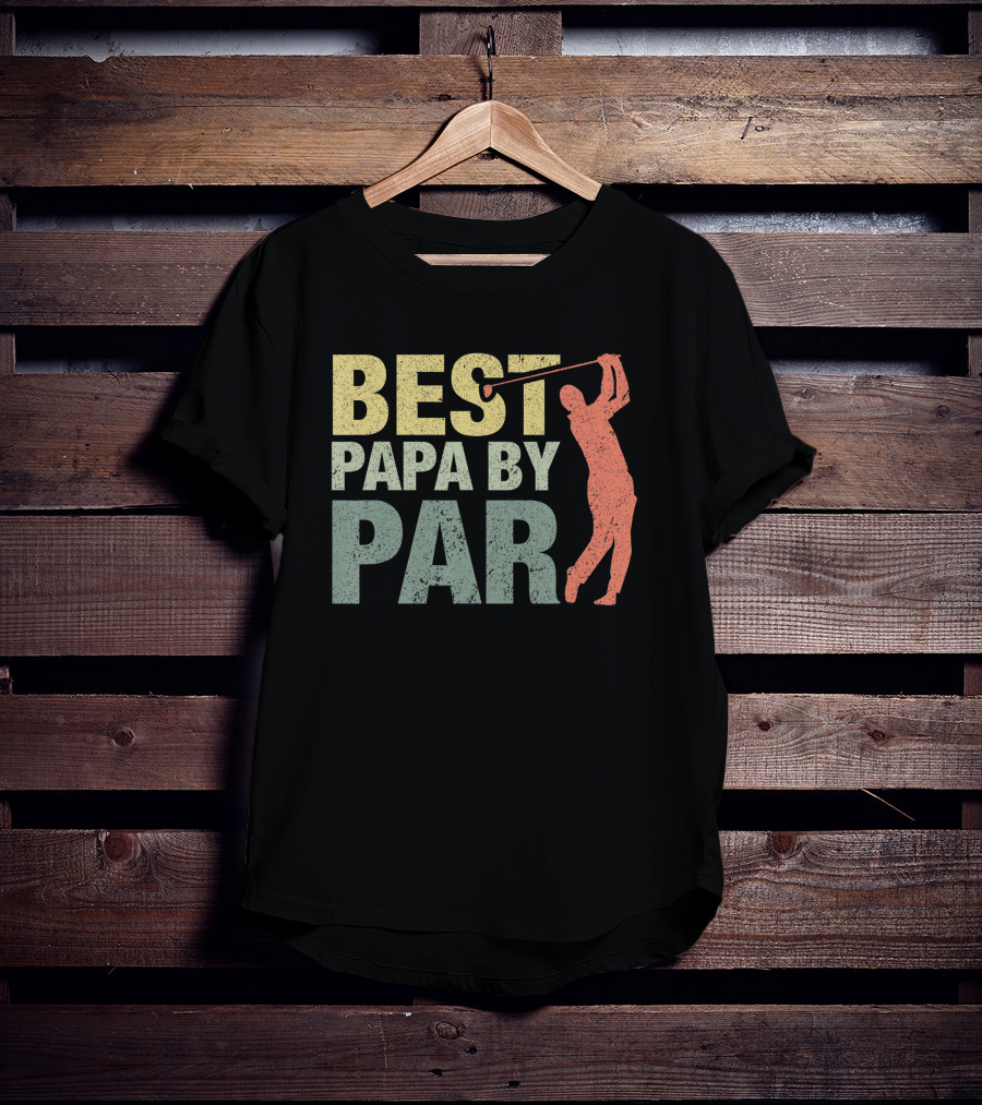 Best Papa By Par Golf Grandpa Swinging T-Shirt