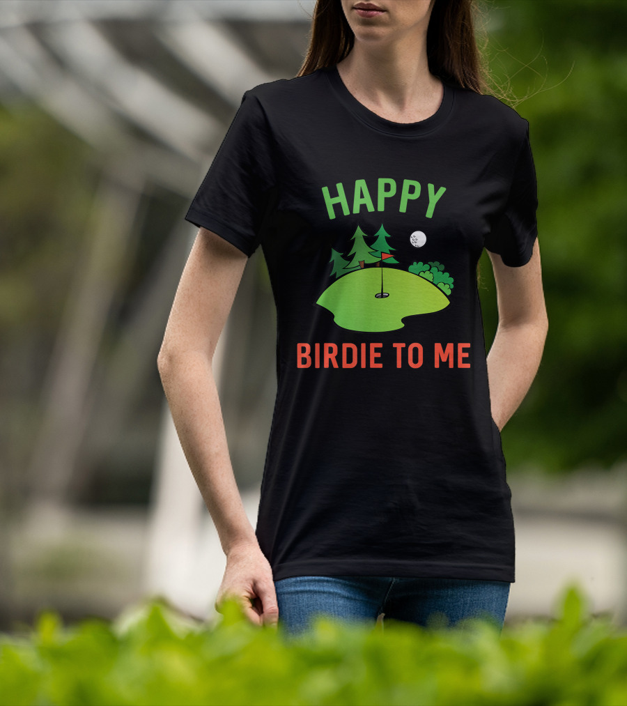 Funny Golf Happy Birdie To Me Golfer Dad Uncle Birthday Golf Course Moon Trees T-Shirt