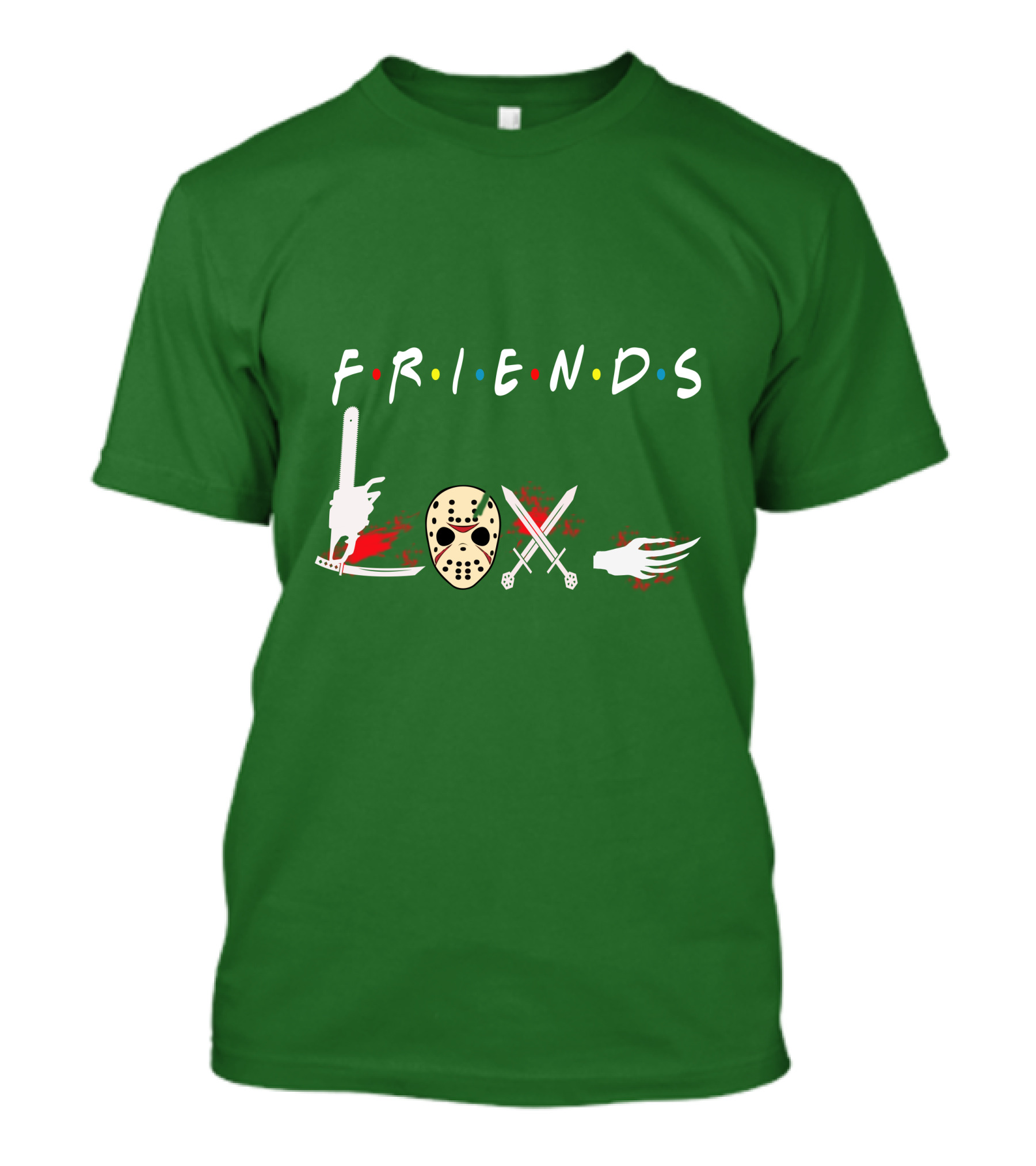 Friends Halloween Horror Icons Freddy Jason Masquerade T-Shirt