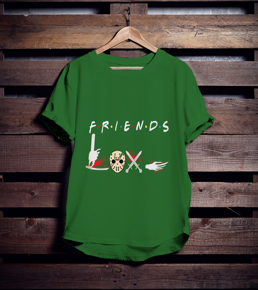 Friends Halloween Horror Icons Freddy Jason Masquerade T-Shirt