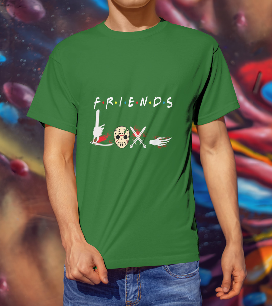 Friends Halloween Horror Icons Freddy Jason Masquerade T-Shirt
