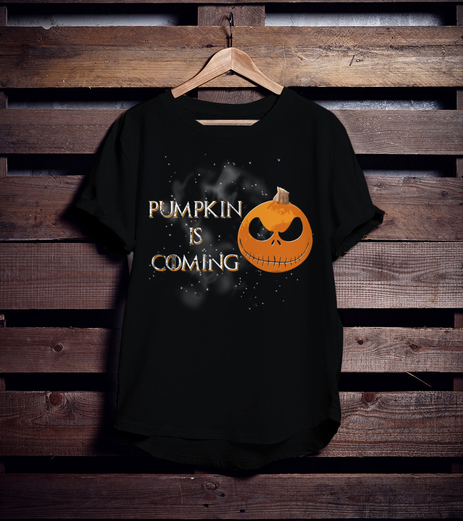 Pumkin Is Coming Halloween Jack-O'-Lantern Face T-Shirt