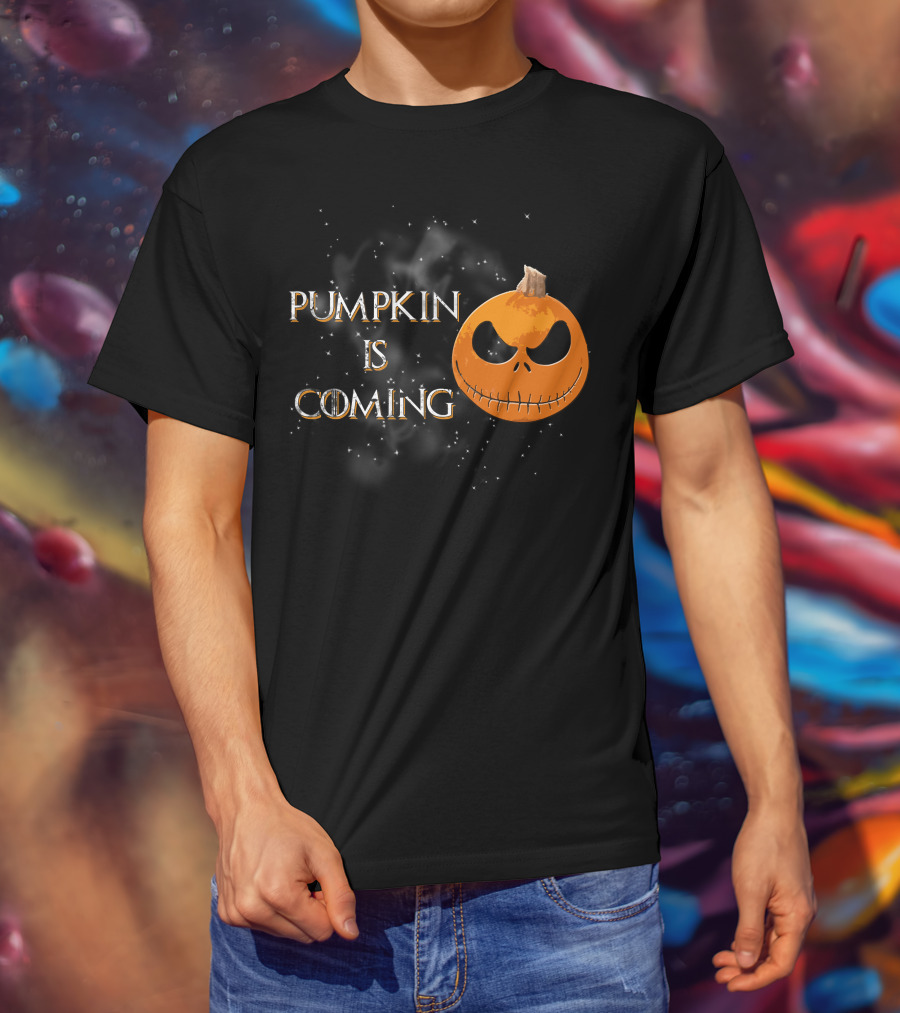 Pumkin Is Coming Halloween Jack-O'-Lantern Face T-Shirt