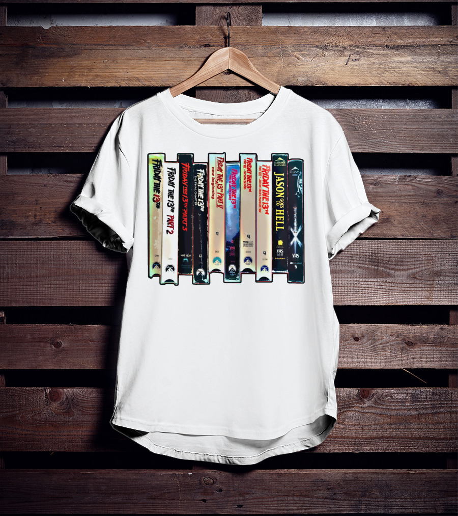 Friday The 13th VHS Collection Part 1-9 Jason Goes To Hell T-Shirt