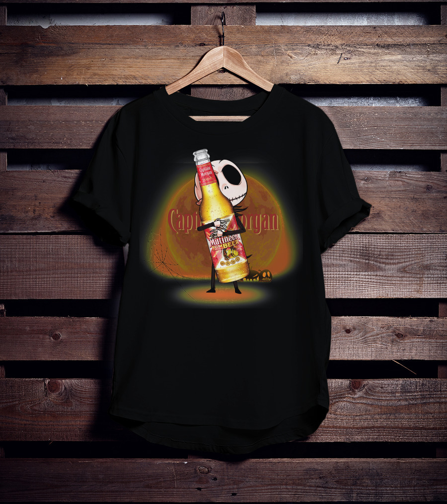 Jack Captain Morgan Mutineer Rum Halloween Moon T-Shirt