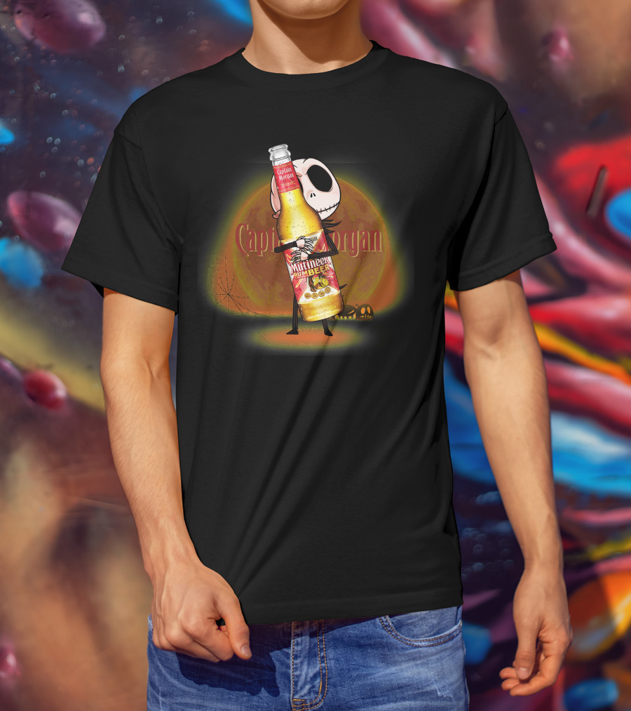 Jack Captain Morgan Mutineer Rum Halloween Moon T-Shirt