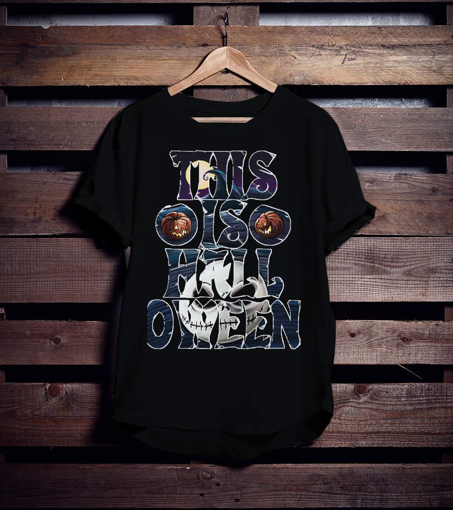 This Is Halloween Pumpkin And Moon Jack Skellington Face T-Shirt