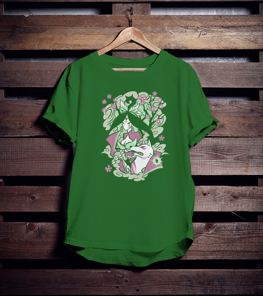 Okami Merch Amaterasu And Cherry Blossoms T-Shirt