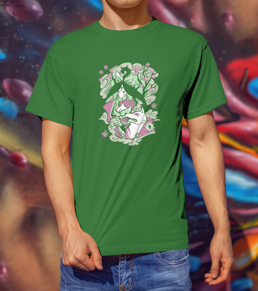 Okami Merch Amaterasu And Cherry Blossoms T-Shirt