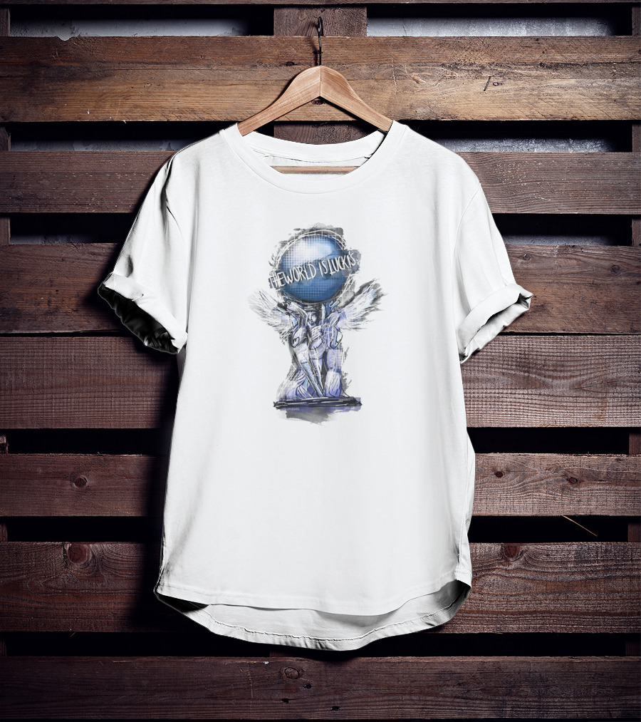Lucki Merch The World Is Luckis Statue Blue Globe Wings T-Shirt