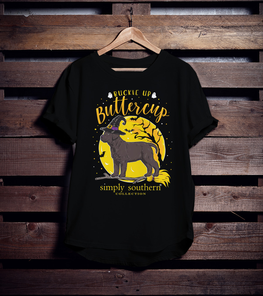 Buckle Up Buttercup Simply Southern Hocus Pocus Witches And Bats Moon T-Shirt
