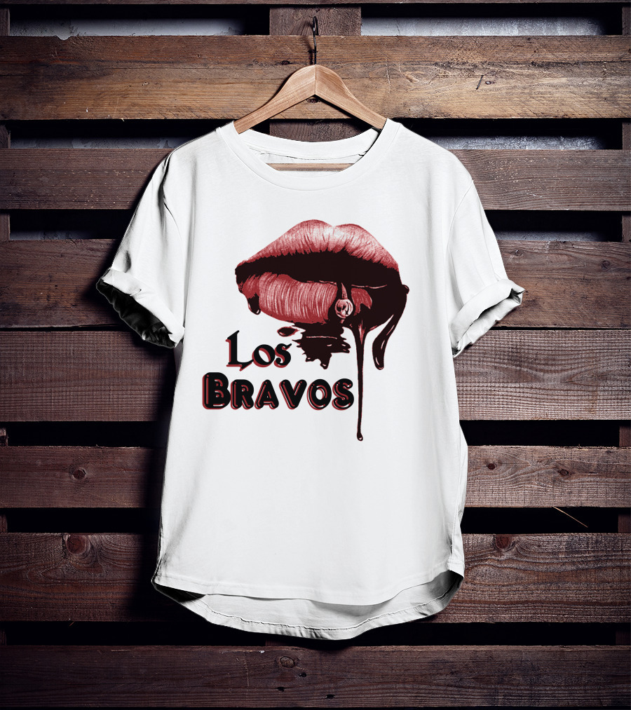 Los Bravos Red Lips Dripping T-Shirt
