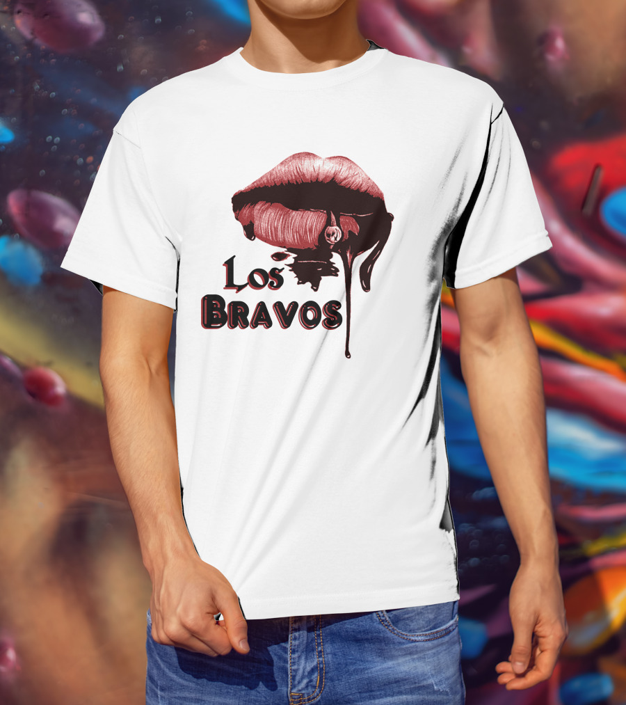 Los Bravos Red Lips Dripping T-Shirt