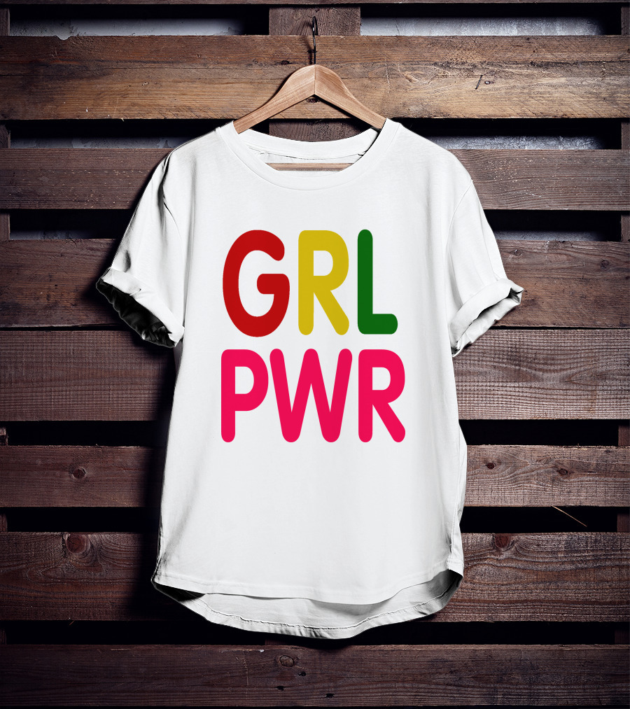 GRL PWR Bold Multicolor Empowerment T-Shirt