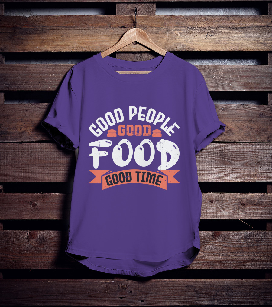 Good People Good Food Good Time Retro Banner T-Shirt