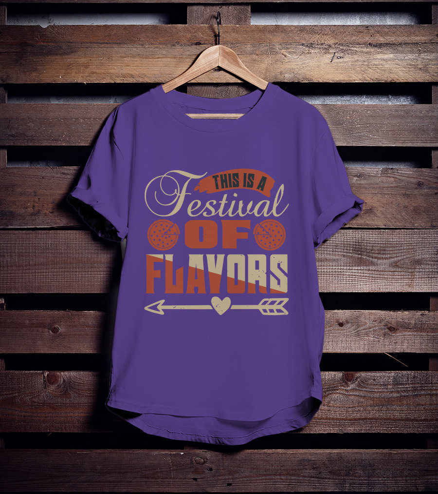 This Is A Festival Of Flavors Arrow Heart And Pepperoni Icons T-Shirt