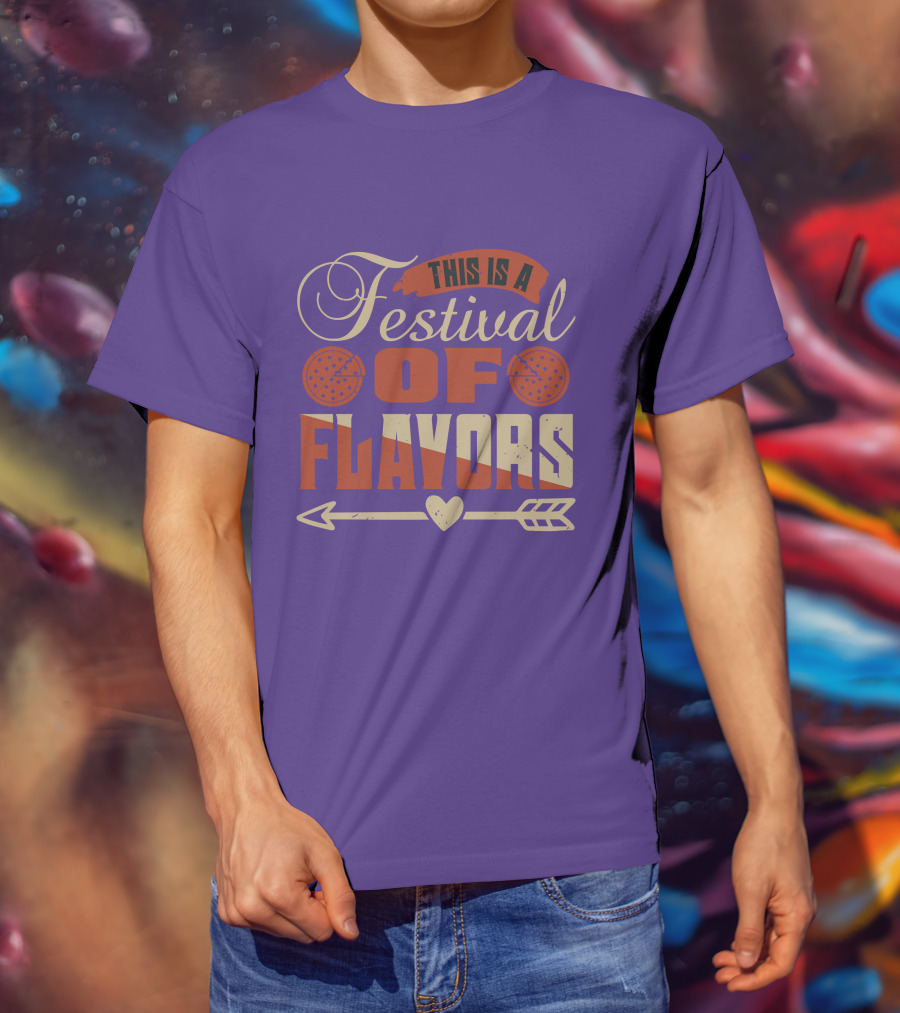 This Is A Festival Of Flavors Arrow Heart And Pepperoni Icons T-Shirt
