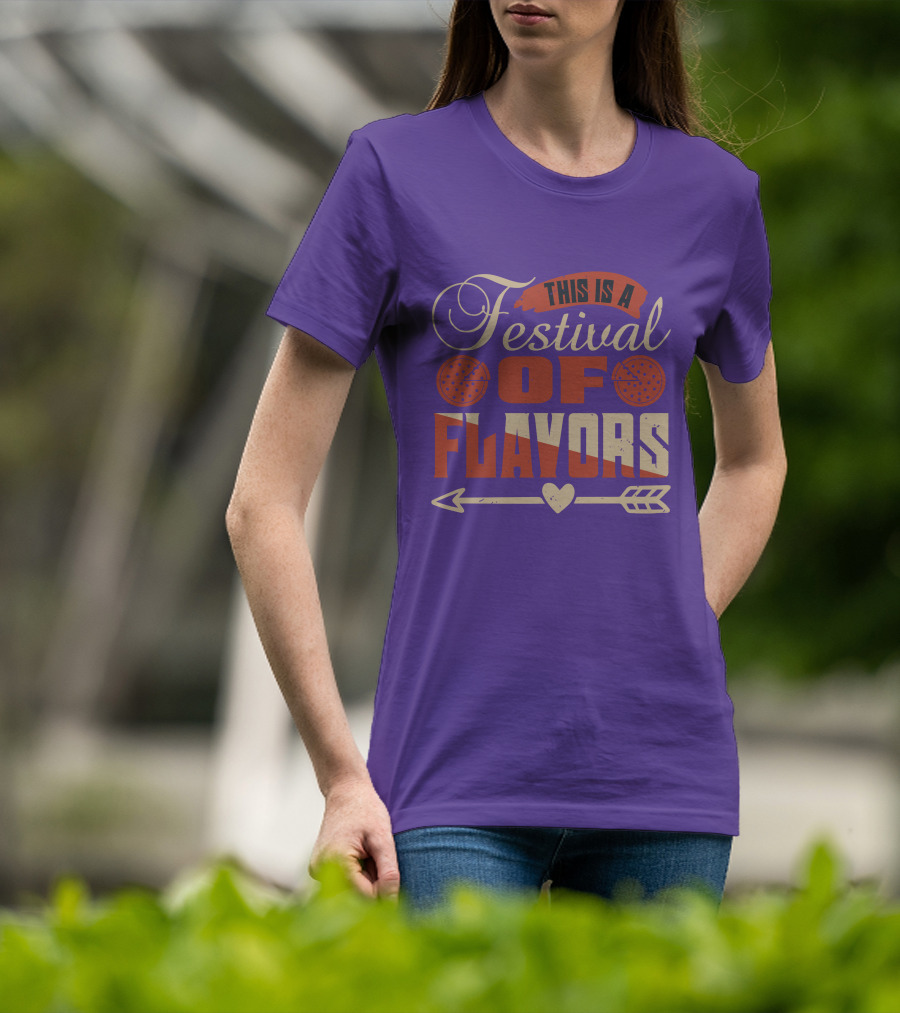 This Is A Festival Of Flavors Arrow Heart And Pepperoni Icons T-Shirt